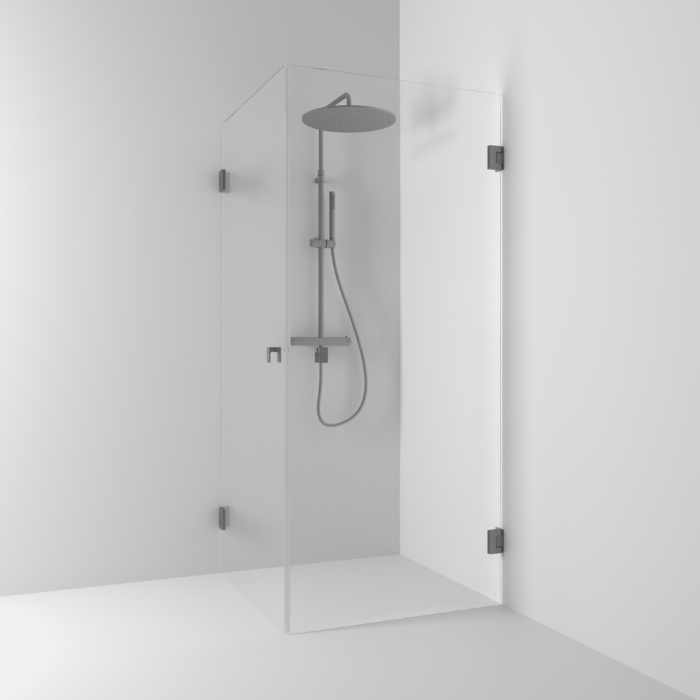 HÖRNDUSCH SVEDBERGS 180GR RAK BL SVART KLAR 100X200X80CM