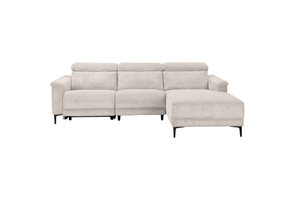 Reclinersoffa med hörn Loft24 Hörnsoffa 3-sits Lund Svart, PU, Vänster Manuell Fåtölj White 0