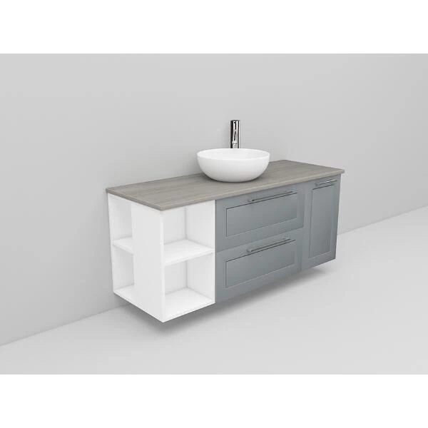 Badrumsmöbel Flexline Modell 173 120cm, Vit, Grå, Ram | Stuvbutiken - Bild 2