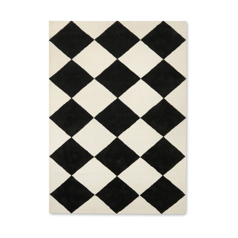 Tenman ullmatta 200x300 cm, Black-white