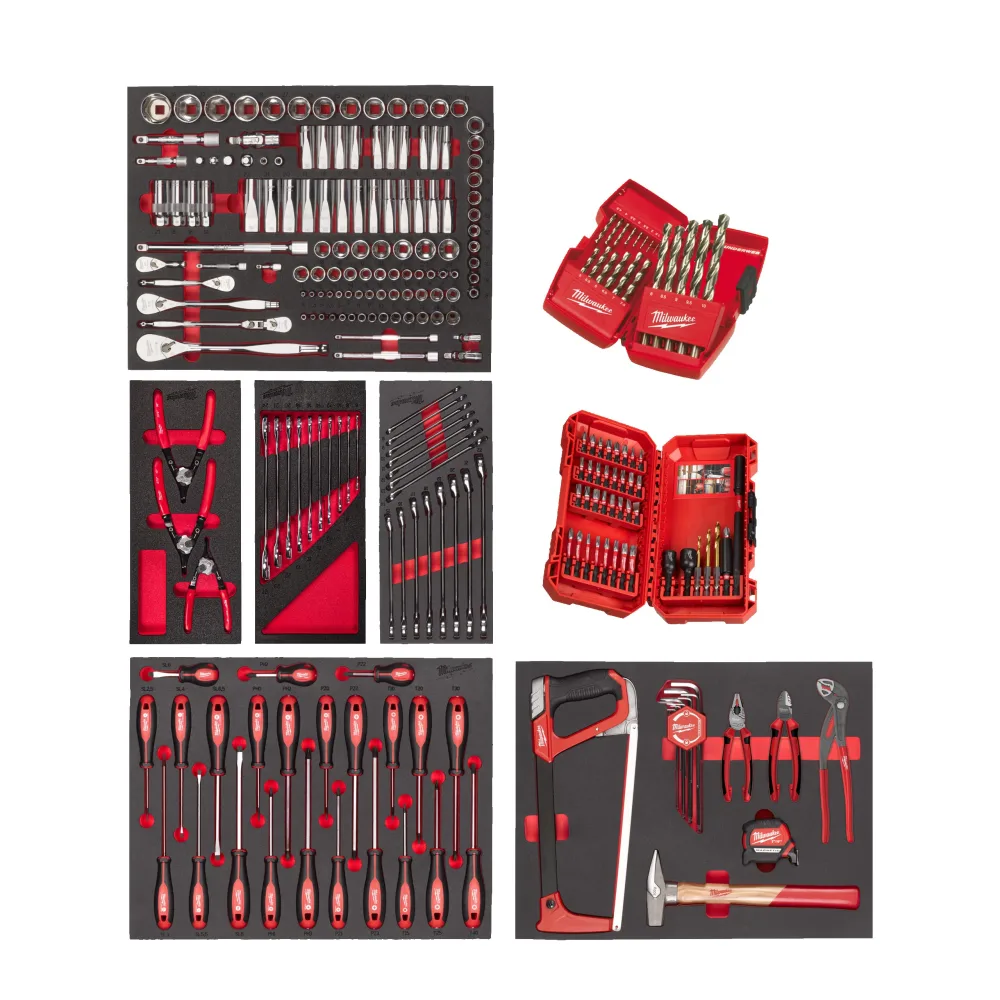 Milwaukee 4932499475 Verktygssats 244 delar, med skuminlägg