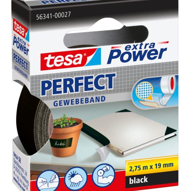 Kjøp Tesa Tekstilteip svart, 19 mm, 2,75 m