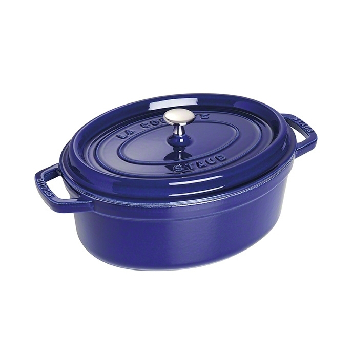 Staub oval gryta i gjutjärn, tre lager emalj 4,2 l, mörkblå