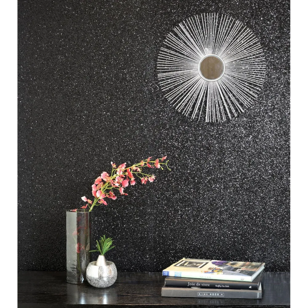Fantasia III Sequin Sparkle Black 901005 Svart Tapet | Stuvbutiken - Bild 3