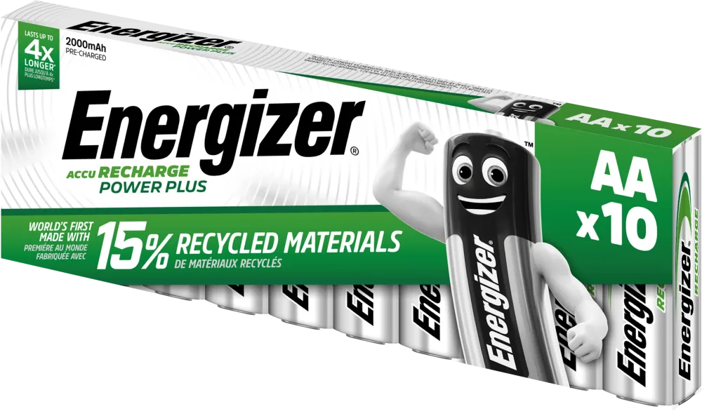 Energizer Recharge Power Plus Batteri laddningsbart, AA, 1,2 V, 10-pack 2000 mAh - Bild 2