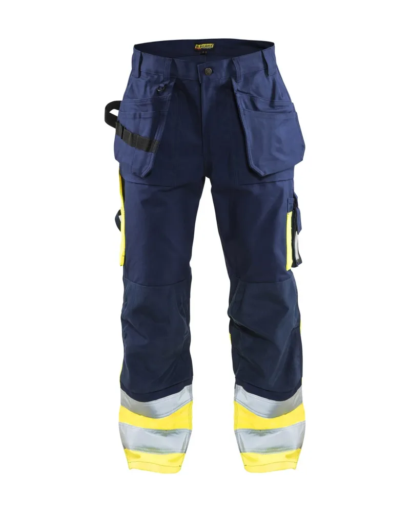 Blåkläder 152918608933D124 Varselbyxa marinblå/varselgul, hantverk Stl D124