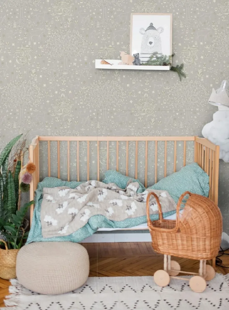 Fiona Walldesign Fairy Tale 650314 Tapet Magic Forest Grå