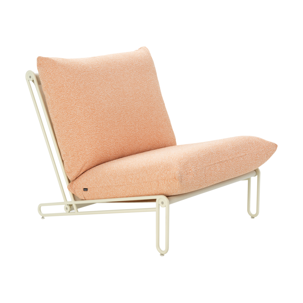 Blixt loungefåtölj, Pearl white-teddy orange