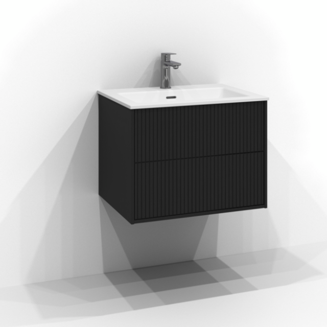 TVÄTTSTÄLLSSKÅP SVEDBERGS EPOS RAND SVART ASK 2LÅD 60X45X45,3CM