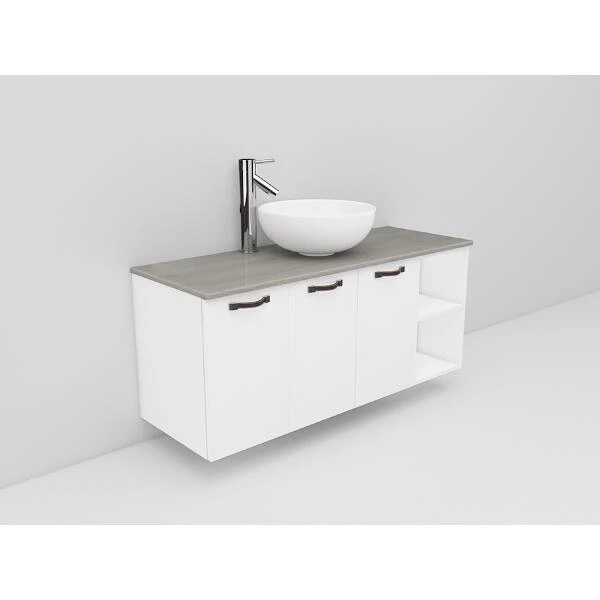 Badrumsmöbel Flexline Modell 133 120cm, Vit, Slät | Stuvbutiken