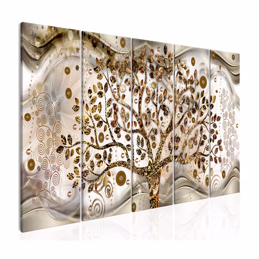 Tavla Arkiio Tree And Waves Brown 5 delar 200x80 cm