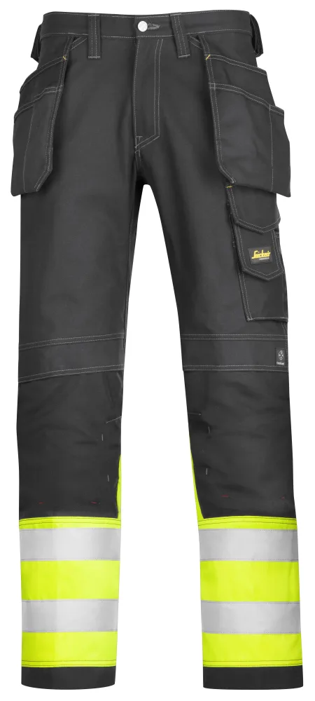 Snickers Workwear 3235 Arbetsbyxa varsel, gul/svart D104