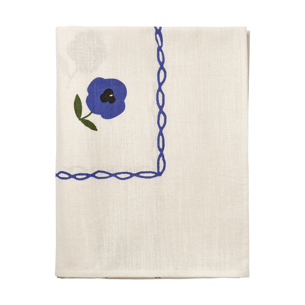 Madelen Möllard Pansy bordsduk, Blue 250x150 cm