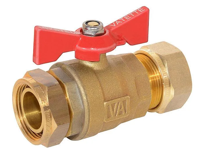 Vatette 8547102 Avstängningsventil 22 mm x G20, rak Blå