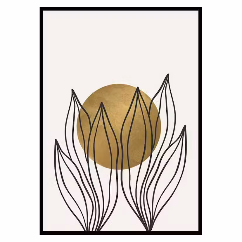 Poster Gallerix Watercolor Gold No1 Storlek: 70x100 cm