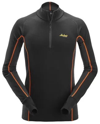 Snickers Workwear Stay Warm 9482 Underställströja svart, halvzip 3XL