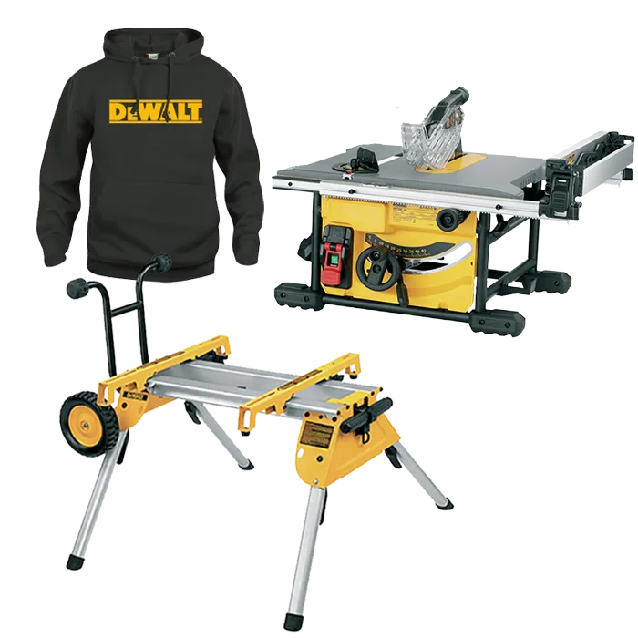 Dewalt DWE7485RS-XC Bordscirkelsåg tröja i storlek L ingår