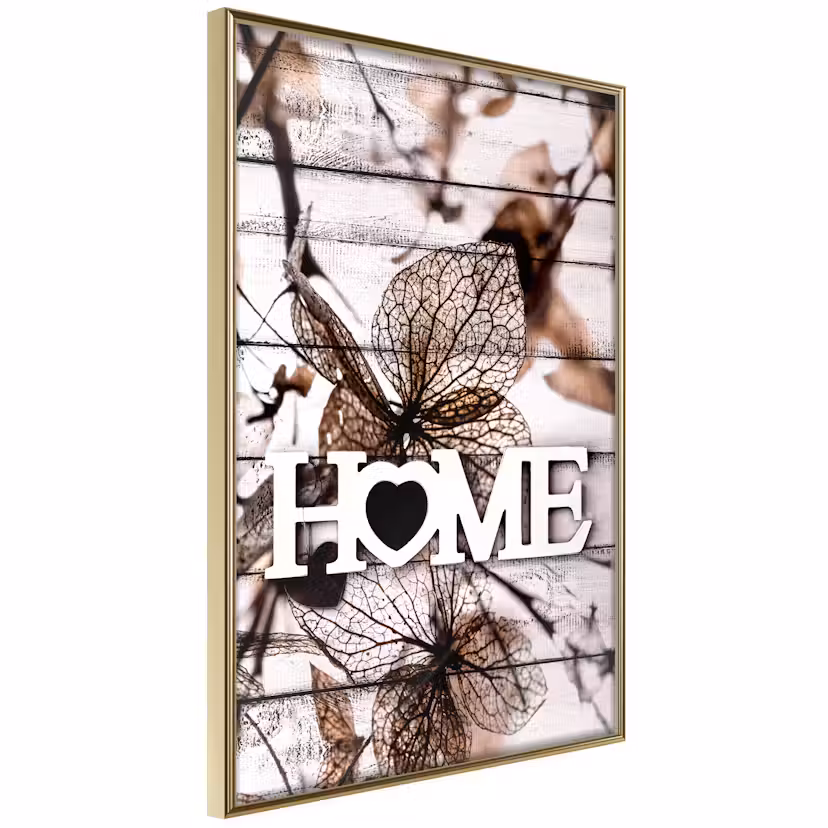 Poster Artgeist Affisch Living Home Guld ram, 30x45 cm
