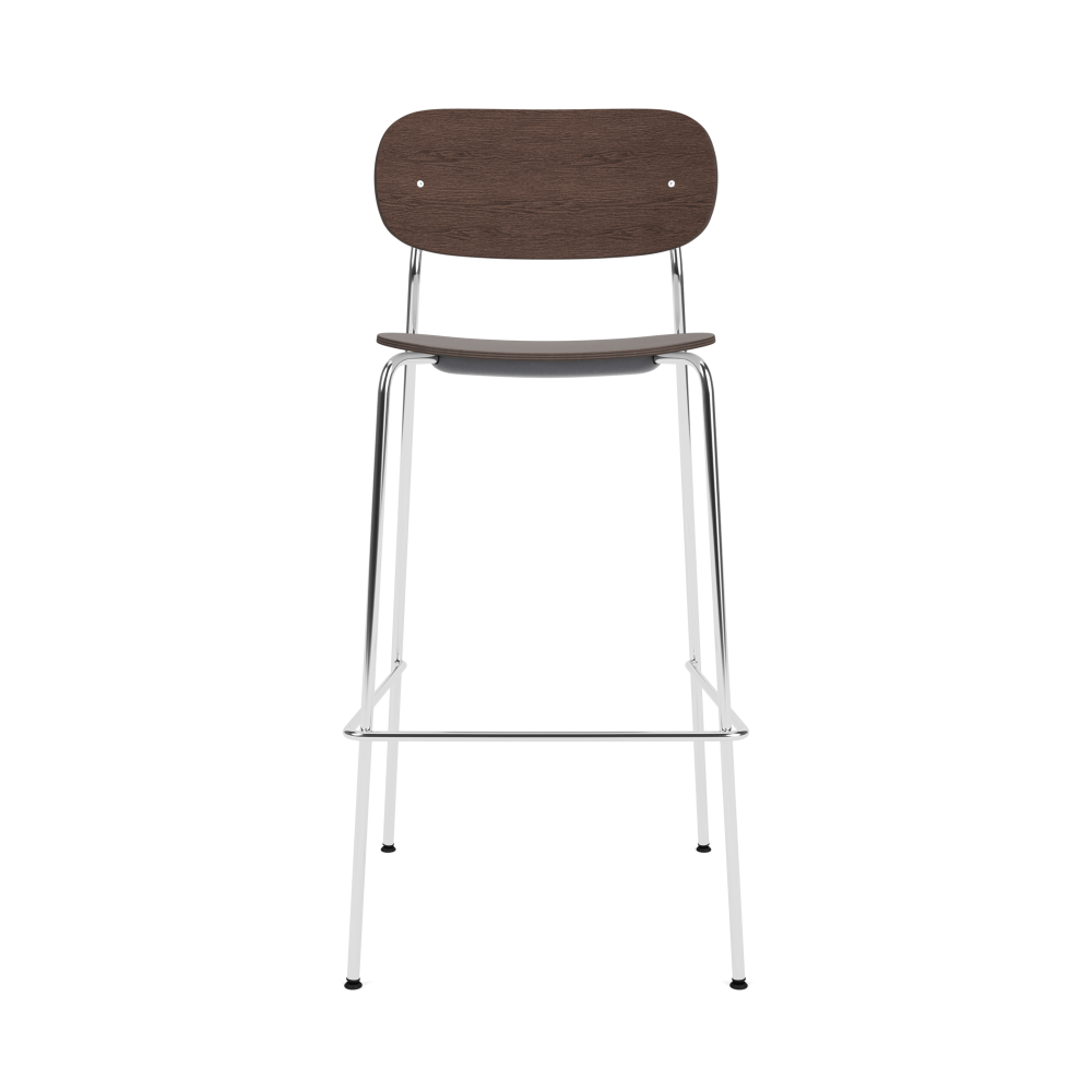 Co Bar Chair barstol, Mörkbetsad ek-kromat stål, 75 cm