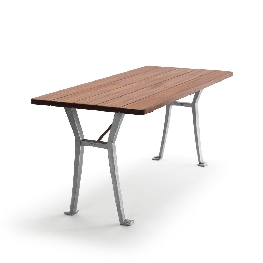 Lessebo bord, Mahogny, rå aluminiumstativ