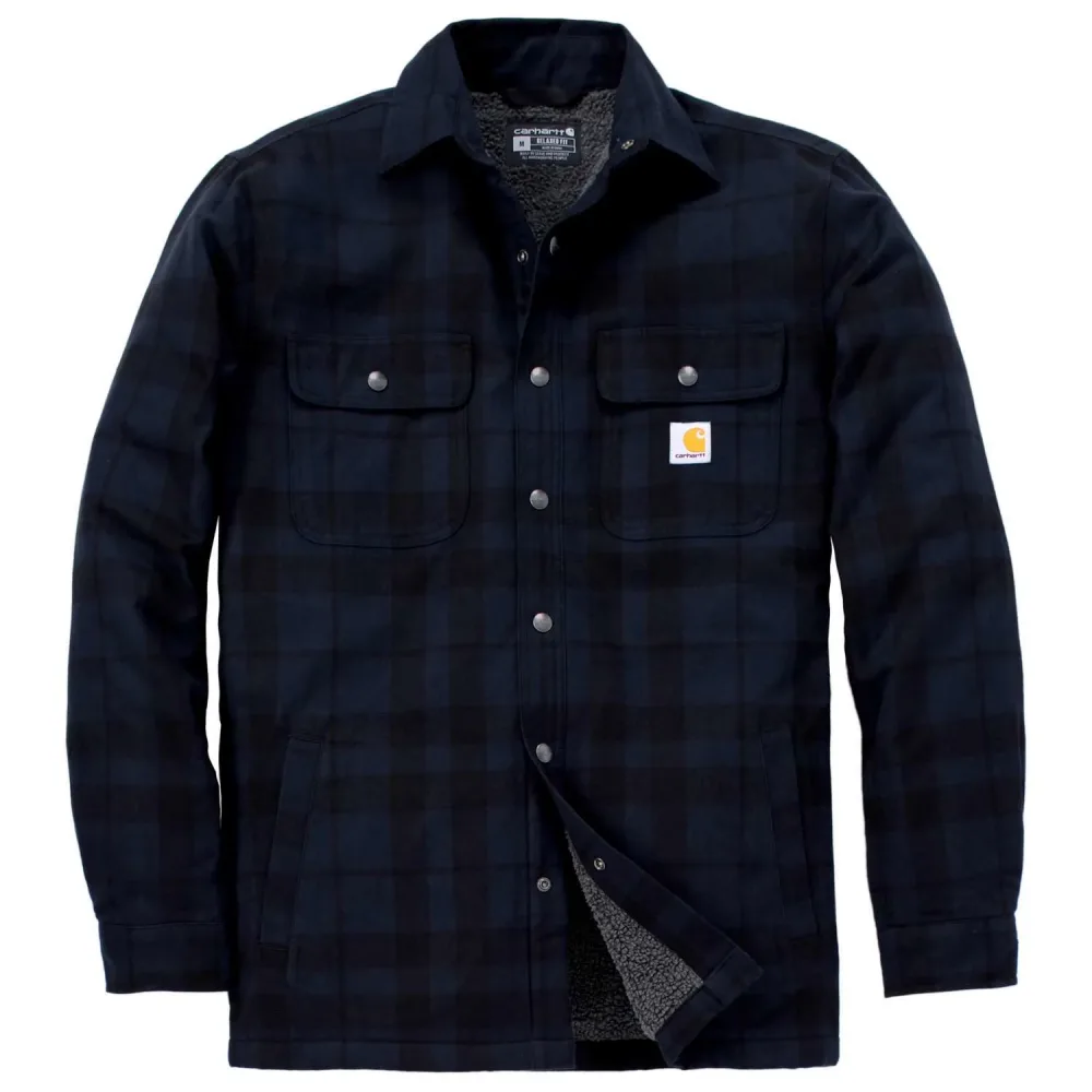 Carhartt 107017BRN-L Flanellskjorta Sherpafoder för komfort och värme Brun - Bild 2