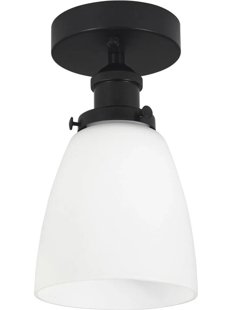 PR Home Kappa 3301407 Taklampa Metallchassi svart, mjölkvitt glas
