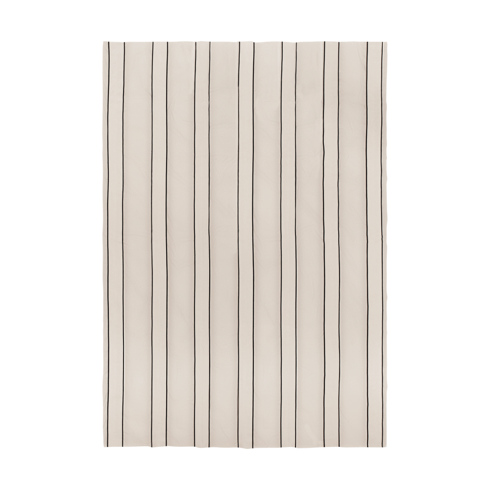 Twill överkast, Off-white-black, 180x260 cm
