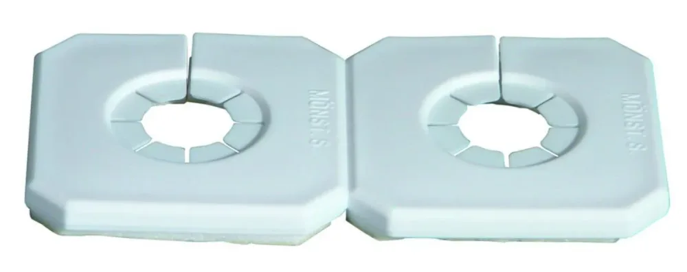 Purus Duo-Täck Täckbricka för dubbla rör, delbar, vit För rör dy. 10-18 mm