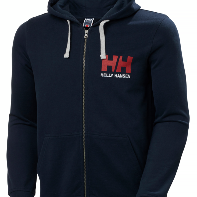 HH HELLY HANSEN LOGO FULL ZIP HOODIE XXL MA, MARIN