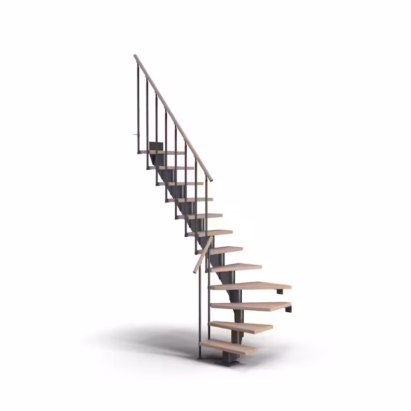 Spartrappa Dolle Frankfurt Bok Oljad 1/4 Classic II Antracit, LxB: 2190x690 mm