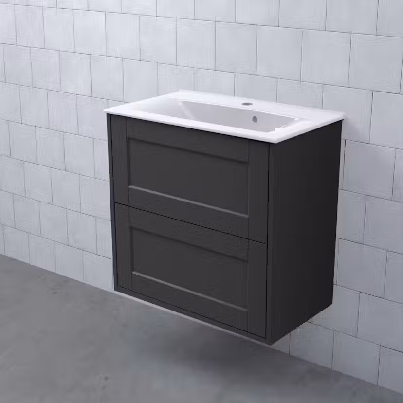 Tvättställsskåp Björbo Badrum Mejda Hög BxHXD: 598x572x365 mm, Dälja Antracit
