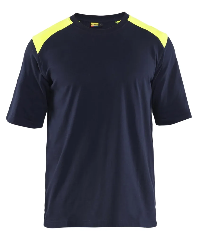 Blåkläder 347617378933XL T-shirt marinblå/gul, flamskydd XL - Bild 2