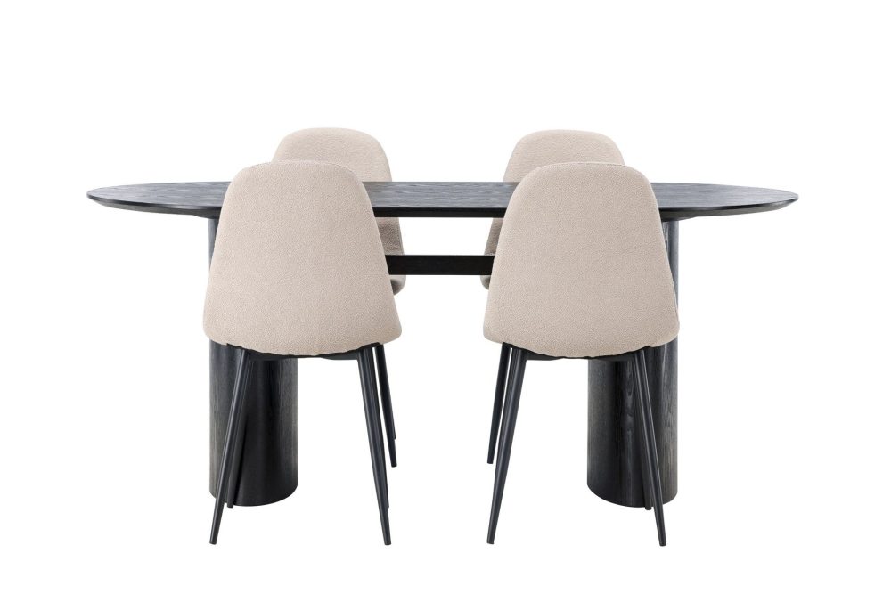 Isolde Matgrupp 180 cm Oval med 4 Polar stolar