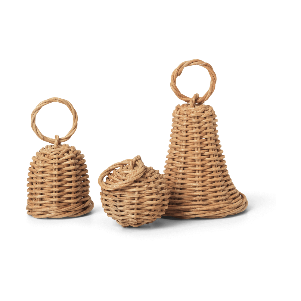Braided Bell Baubles julhänge 3-pack, Natural