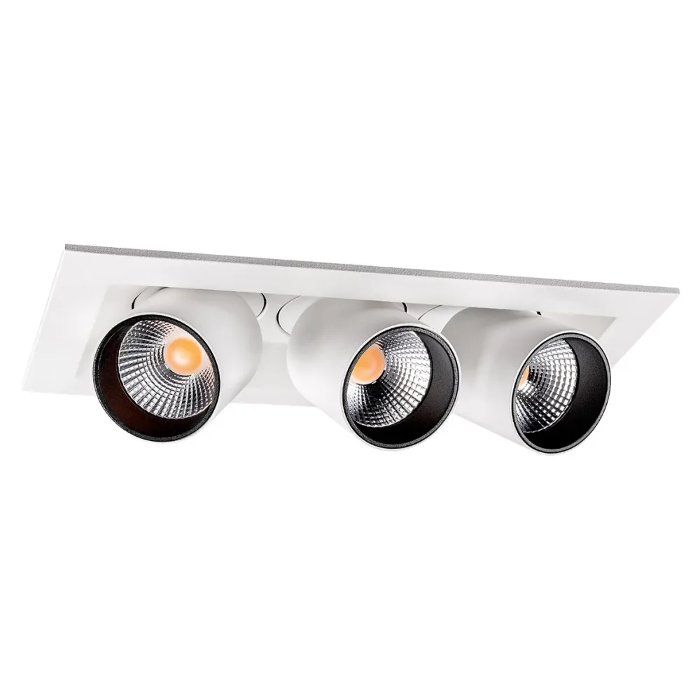 SG Armaturen Junistar Tube Square Downlight 15 W, 3 ljuspunkter Vit