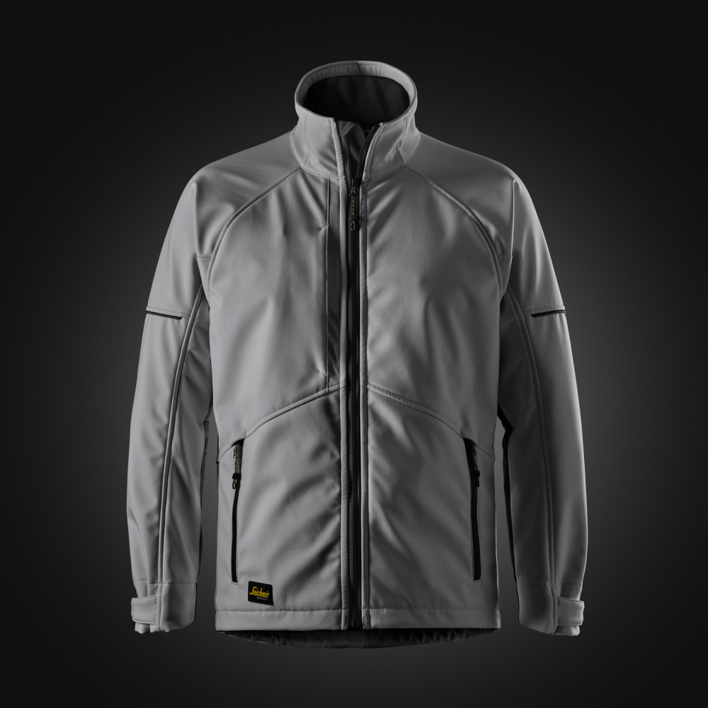 JACKA SOFTSHELL VINDTÄT GRÅ/SVART STL XS