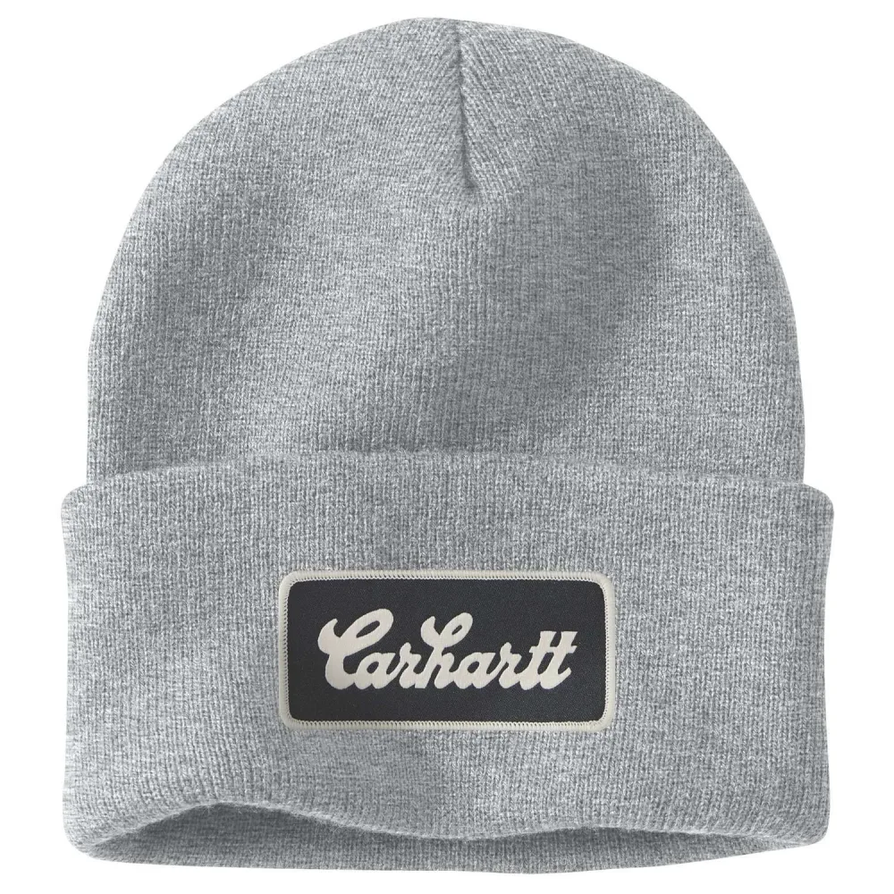 Carhartt Knit Cuffed Script Patch Beanie Mössa Grå