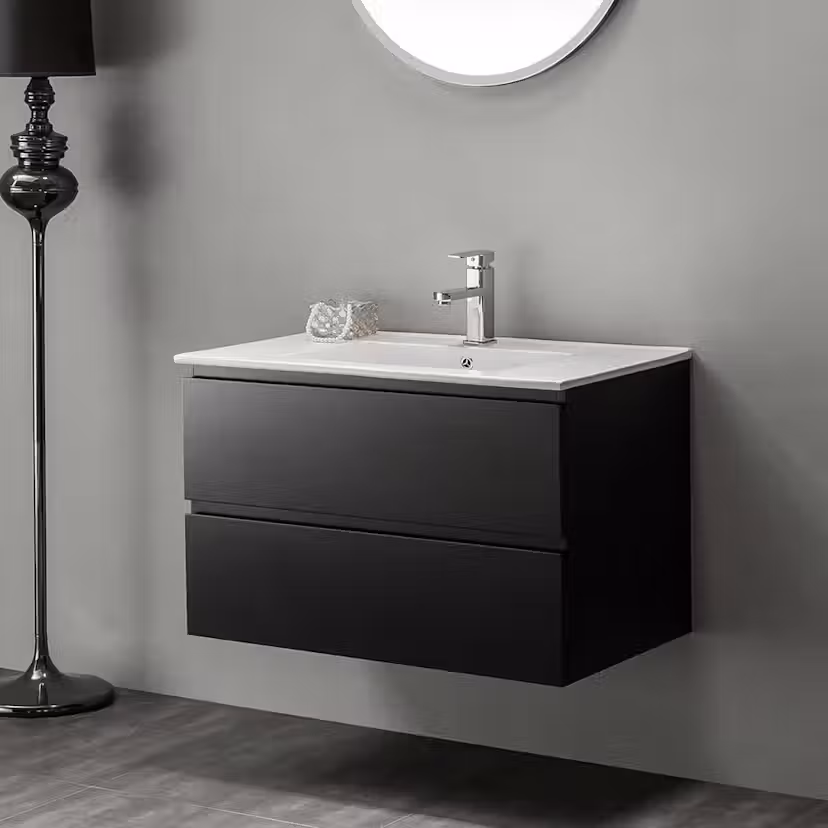 Tvättställsskåp Bathlife Eufori Svart 800 mm, Enkel
