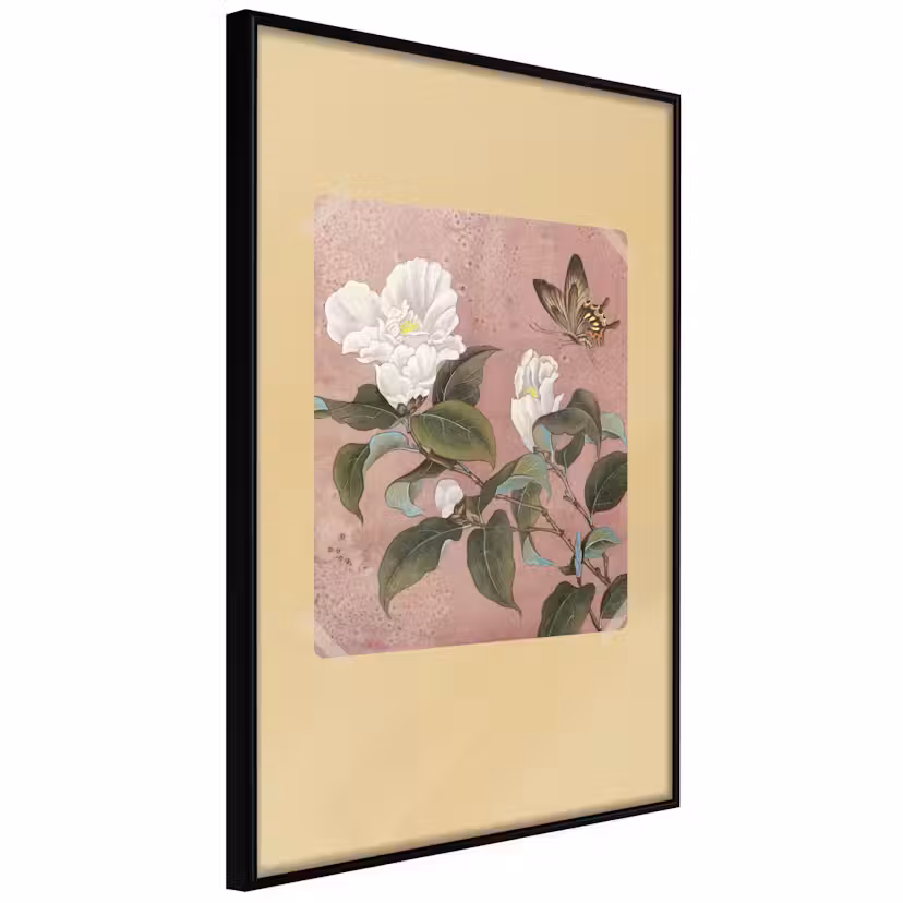 Poster Artgeist Affisch Azalea Flower Svart ram, 30x45 cm