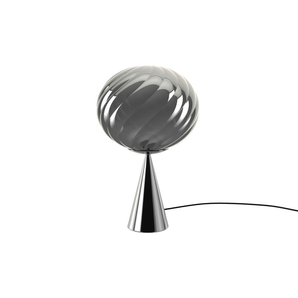Whirl cone fat bordslampa, Silver-black