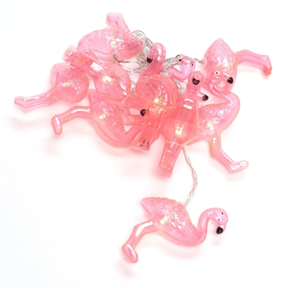 Konstsmide 3132-343 Ljusslinga flamingo, 3xAA
