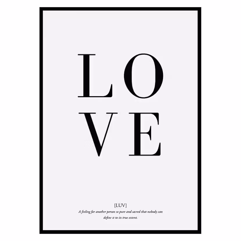 Poster Gallerix LOVE Storlek: 21x30 cm