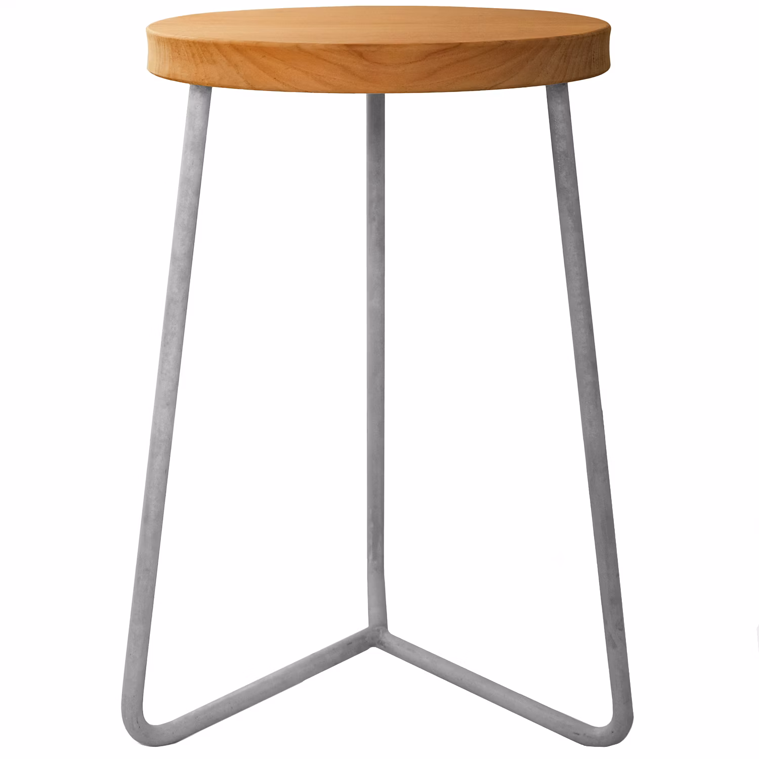 Pall V1 45 cm, Obehandlad Teak / Varmförzinkat Stål