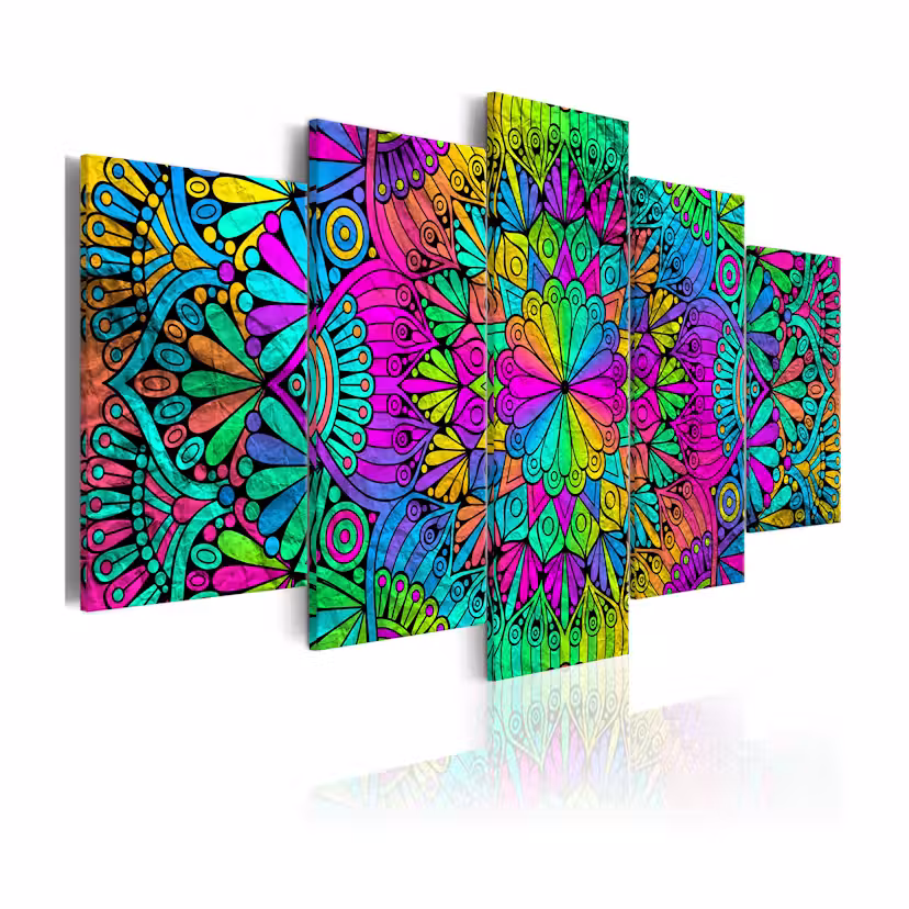 Tavla Arkiio Mandala Peacock Feathers 100x50 cm