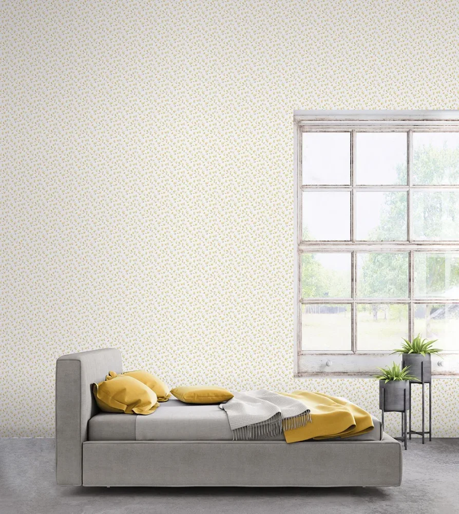 Galerie Wallcoverings Miniatyrer II G68725 Tapet Mini Magnolia Gul/vit/grå