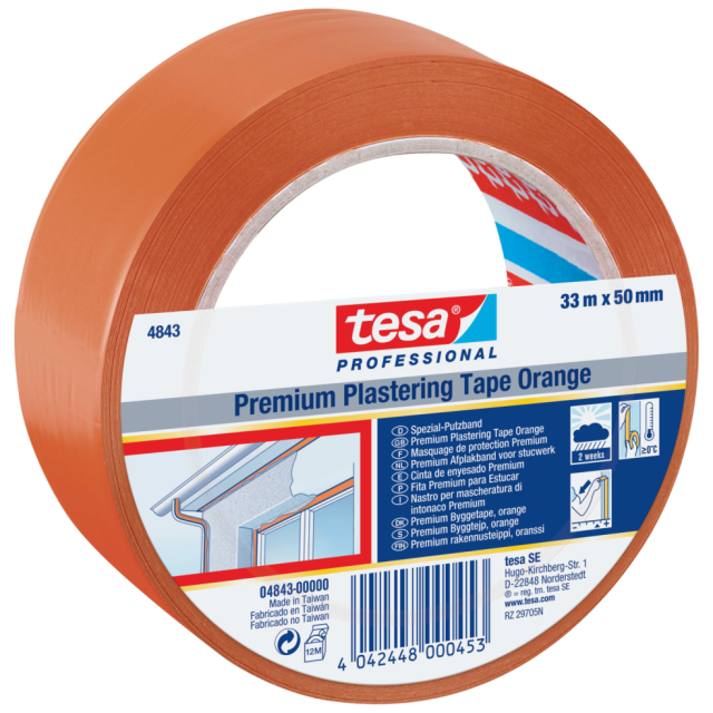 BYGGTEJP TESA 50MM 33M ORANGE PVC