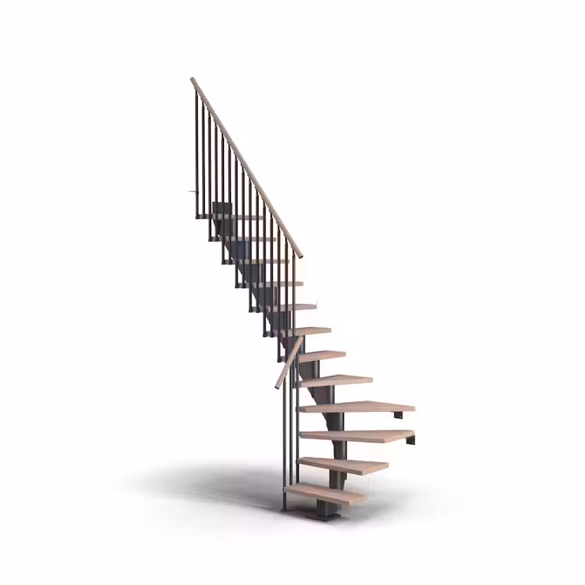 Spartrappa Dolle Frankfurt Bok Oljad 1/4 Classic III Antracit, LxB: 2190x690 mm