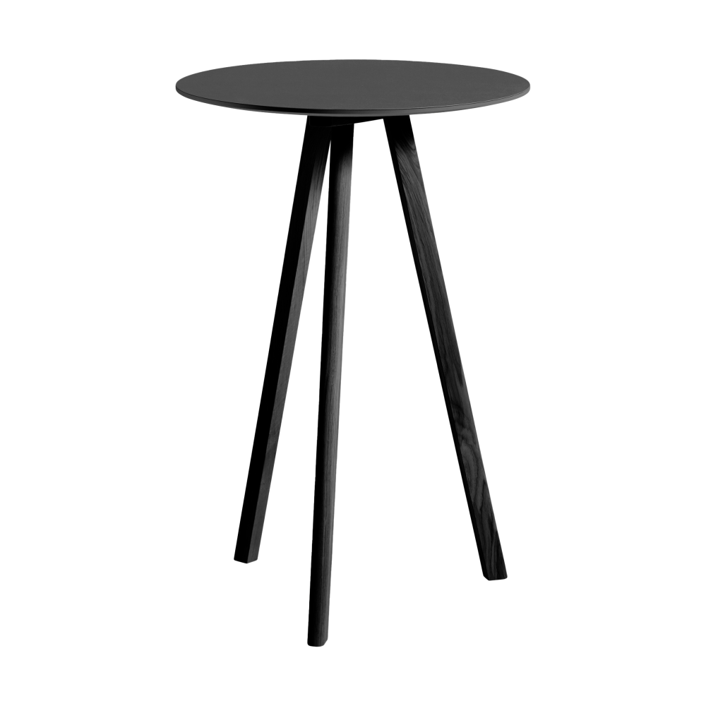 CPH20 2.0 barbord Ø70 cm, Black linoleum-lacquered oak