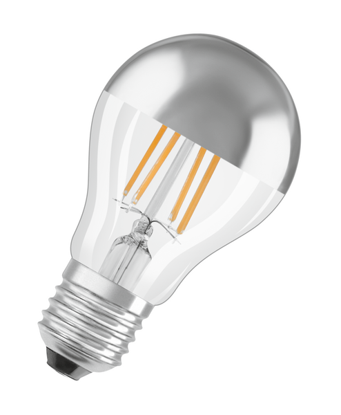 LED-LAMPA OSRAM NORMAL 50 E27 SILVER 827 TOPPFÖRS CL A