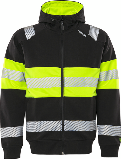 JACKA FRISTADS 7532 GKC SWEATSHIRT HUVA, KL 1 GUL/SVART STL M